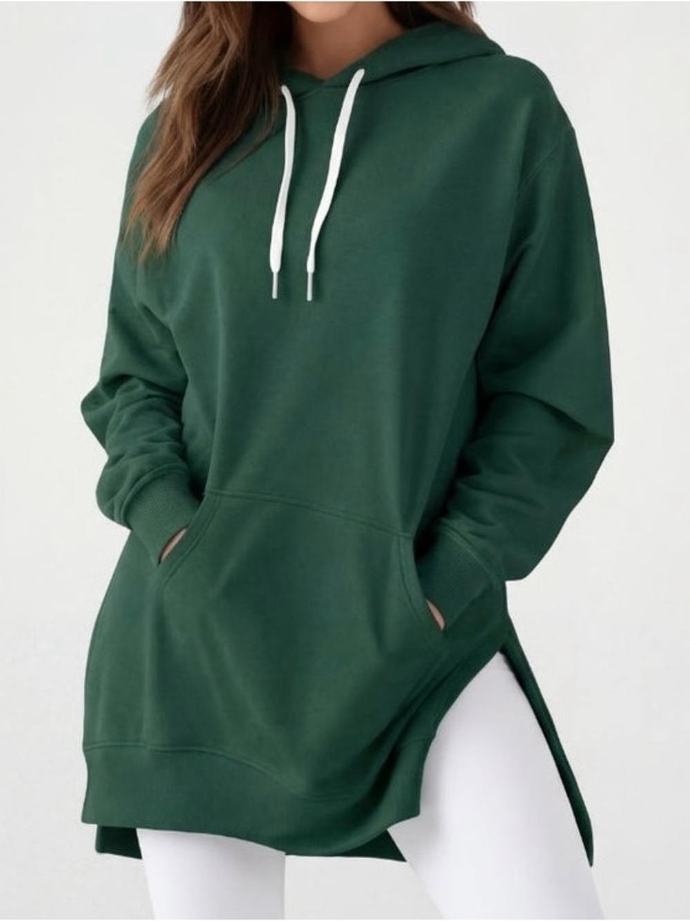 The Warmy Womens Forest Green Oversized Hooded Dress Pullover Size M New in Bag